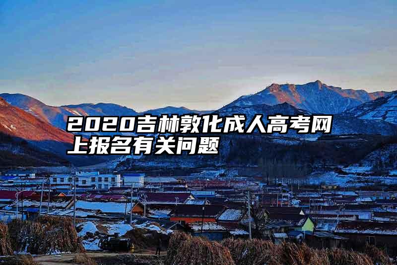 2020吉林敦化成人高考网上报名有关问题