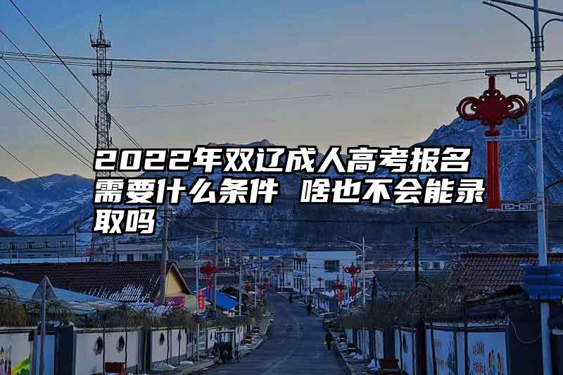 2022年双辽成人高考报名需要什么条件 啥也不会能录取吗