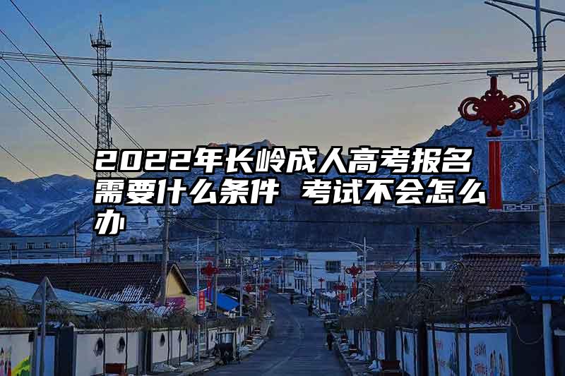 2022年长岭成人高考报名需要什么条件 考试不会怎么办