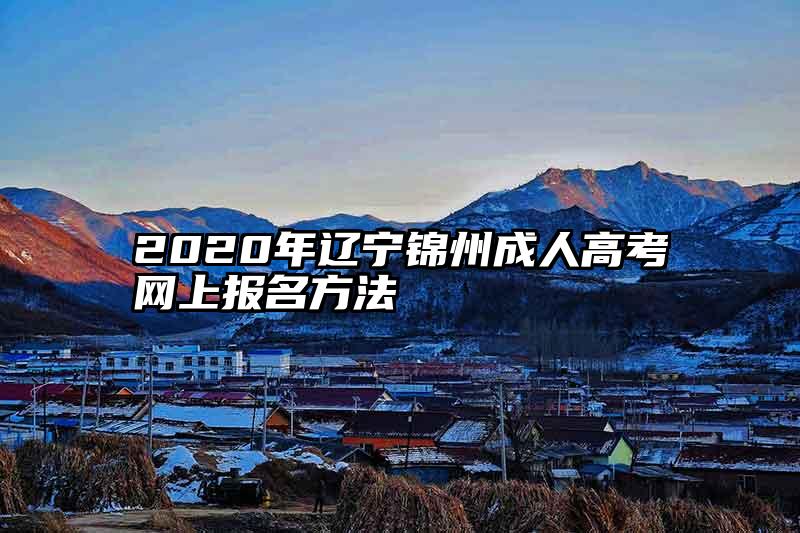 2020年辽宁锦州成人高考网上报名方法