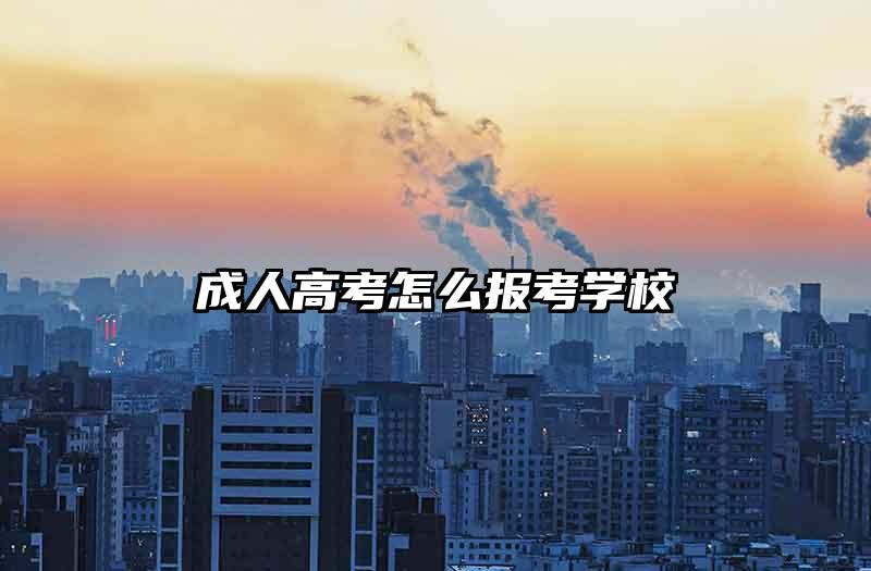 成人高考怎么报考学校